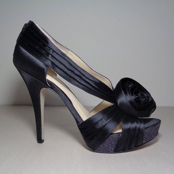 Enzo Angiolini Size 9.5 M / SLENDOR  / Black / Satin / Sandals New Women's Shoes - Picture 2 of 16